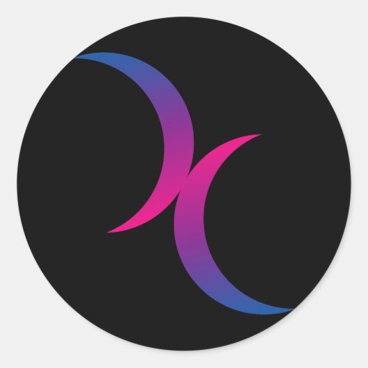 Dubbelmaanmanen Ronde Sticker (Voorkant)