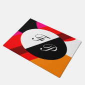 Dubbelmonogrammen modern geometrisch kleurrijk deurmat (Schuin)
