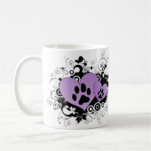 Dubbelpoot Valentijn harten - Paars Koffiemok (Links)