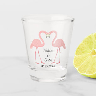 Dubbelroze Flamingo Wedding Keepomwille Shot Glas