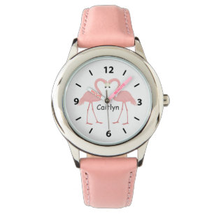 Dubbelroze Kinderen voor Flamingo Horloge