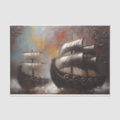Dubbelschepen van de Vikingen Découpage Tissuepapier (Voorkant)