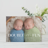 Dubbelveel plezier | Aankondiging van de geboorte (Staand voorkant)