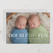 Dubbelveel plezier | Aankondiging van de geboorte (Voorkant / Achterkant)