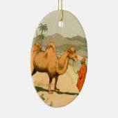 Dubbelvocht kameel in de woestijn keramisch ornament (Rechts)