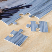 Dubbelvoudig gespleten aalscholver op het meer van legpuzzel (Zijkant)