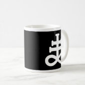 Dubbelwit op zwarte brimstone-symbool Mok (Voorkant rechts)