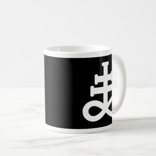 Dubbelwit op zwarte brimstone-symbool Mok (Voorkant rechts)