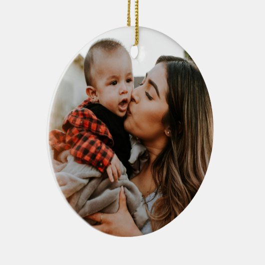 Dubbelzijdig 2 foto Aangepast Keramisch Ornament (Rechts)