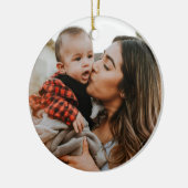 Dubbelzijdig 2 foto Aangepast Keramisch Ornament (Links)