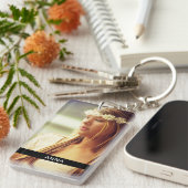 Dubbelzijdig 2 foto en naam Acrylische Sleutelhang Sleutelhanger (Voorkant Rechts)