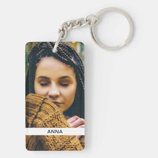 Dubbelzijdig 2 foto en naam Acrylische Sleutelhang Sleutelhanger (achterkant)