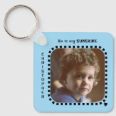 Dubbelzijdig 2 foto's naam sunshine blauw sleutelhanger (Voorkant)