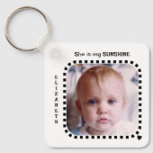 Dubbelzijdig 2 foto's naam sunshine zwart sleutelhanger (Voorkant)