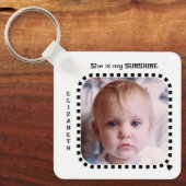 Dubbelzijdig 2 foto's naam sunshine zwart sleutelhanger (Voorkant)