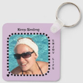 Dubbelzijdig 2 foto's naam zonneschijn paarse sleutelhanger (Achterkant)