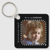 Dubbelzijdig 2 foto's naam zwart grijs sleutelhanger (Voorkant)