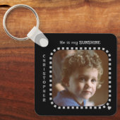 Dubbelzijdig 2 foto's naam zwart grijs sleutelhanger (Voorkant)