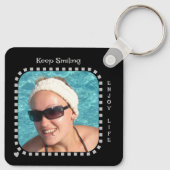 Dubbelzijdig 2 foto's naam zwart grijs sleutelhanger (Achterkant)