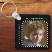 Dubbelzijdig 2 foto's naam zwart groen sleutelhanger (Voorkant)