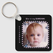 Dubbelzijdig 2 foto's naam zwart paarse sleutelhanger (Voorkant)