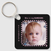 Dubbelzijdig 2 foto's naam zwart roze sleutelhanger (Voorkant)