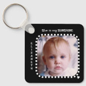 Dubbelzijdig 2 foto's naam zwart wit sleutelhanger (Voorkant)