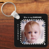 Dubbelzijdig 2 foto's naam zwart wit sleutelhanger (Voorkant)