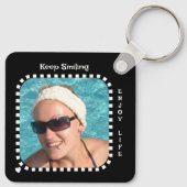 Dubbelzijdig 2 foto's naam zwart wit sleutelhanger (Achterkant)