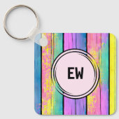 Dubbelzijdig 2 foto's voegen roze initialen toe sleutelhanger (Voorkant)