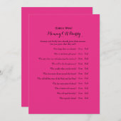 Dubbelzijdig 2 x Baby shower Spelletjes Kaart (Voorkant / Achterkant)