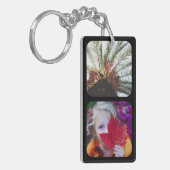 Dubbelzijdig 4 foto-sjabloon met achtergrondafbeel sleutelhanger (Voorkant Links)