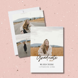 Dubbelzijdig 4 foto wit Afstuderen aankondiging