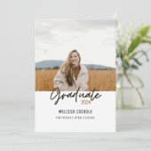 Dubbelzijdig 4 foto wit Afstuderen aankondiging (Staand voorkant)