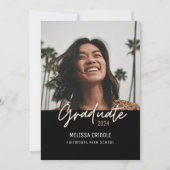 Dubbelzijdig 4 foto zwart Afstuderen aankondiging (Voorkant)