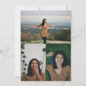 Dubbelzijdig 4 foto zwart Afstuderen aankondiging (Achterkant)