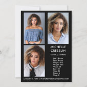 Dubbelzijdig 4-fotomodel Actor Comp Zed Card 5x7 Kaart (Achterkant)