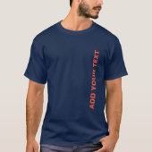 Dubbelzijdig aangepast Voeg tekstmarineblauw Man t T-shirt (Voorkant)