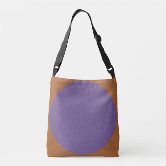 Dubbelzijdig abstract afdrukken paars op bruin crossbody tas (Achterkant)