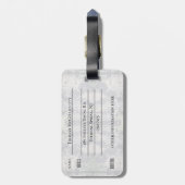 Dubbelzijdig adres zwart-wit filmdecay bagagelabel (Achterkant verticaal)