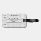 Dubbelzijdig adres zwart-wit filmdecay bagagelabel (Achterkant horizontaal)