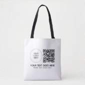 Dubbelzijdig afdrukken QR-code Business Logo Schou Tote Bag (Voorkant)