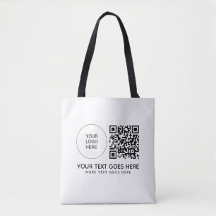 Dubbelzijdig afdrukken QR-code Business Logo Schou Tote Bag