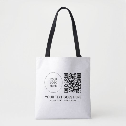 Dubbelzijdig afdrukken QR-code Business Logo Schou Tote Bag (Voorkant)