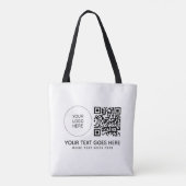 Dubbelzijdig afdrukken QR-code Business Logo Schou Tote Bag (Achterkant)
