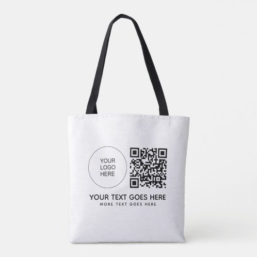 Dubbelzijdig afdrukken QR-code Business Logo Schou Tote Bag (Achterkant)