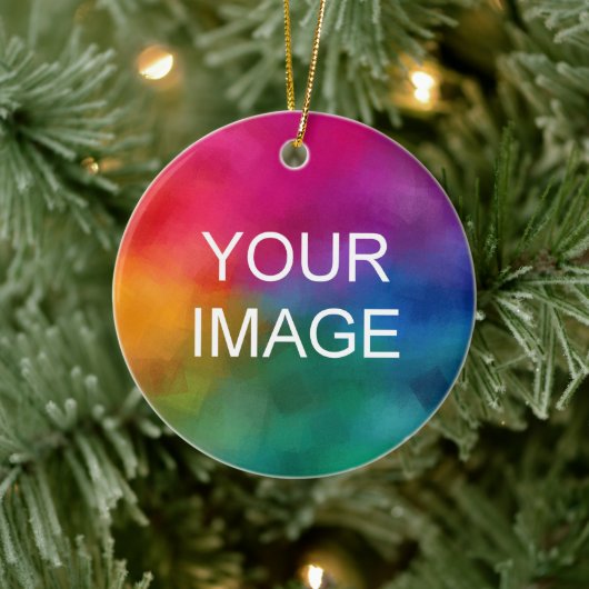 Dubbelzijdig afdrukken Upload uw eigen foto Logo n Keramisch Ornament (Boom)