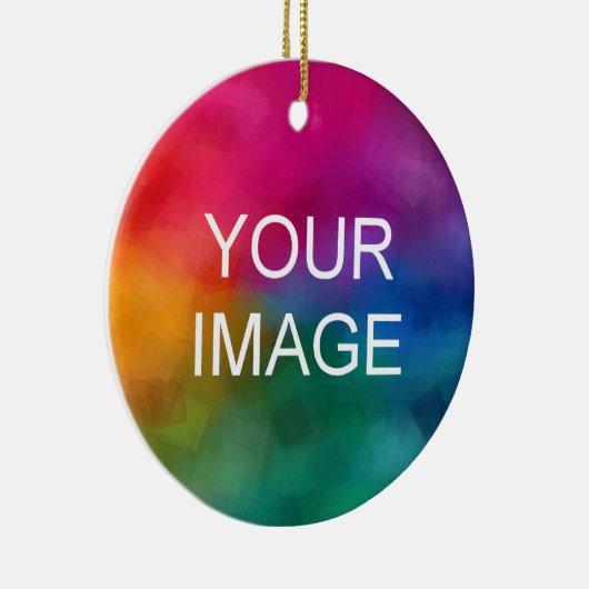 Dubbelzijdig afdrukken Upload uw eigen foto Logo n Keramisch Ornament (Rechts)