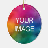 Dubbelzijdig afdrukken Upload uw eigen foto Logo n Keramisch Ornament (Links)