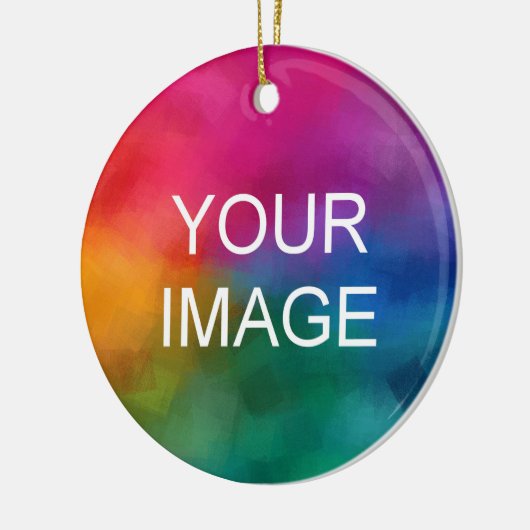 Dubbelzijdig afdrukken Upload uw eigen foto Logo n Keramisch Ornament (Links)